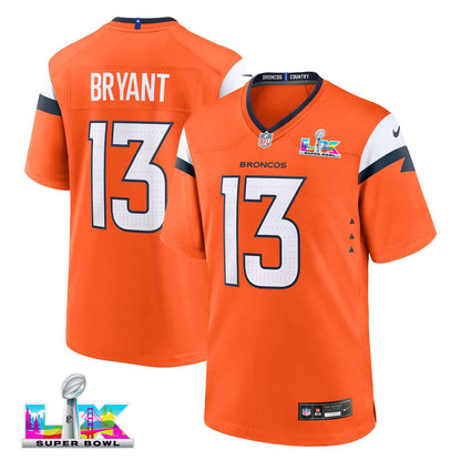 Pat Bryant 13 Denver Broncos 2026 Super Bowl LX - Orange Team Game Jersey