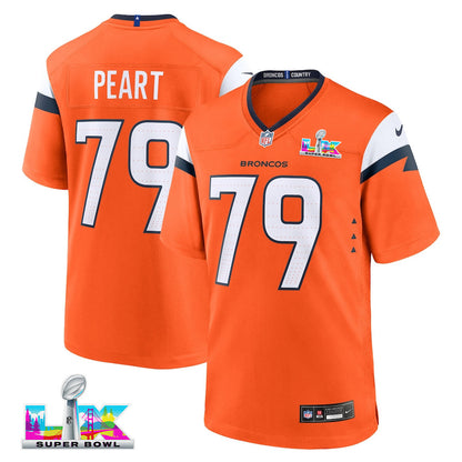 Matt Peart 79 Denver Broncos 2026 Super Bowl LX - Orange Team Game Jersey