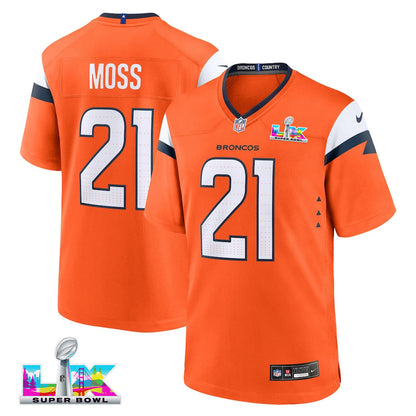 Riley Moss 21 Denver Broncos 2026 Super Bowl LX - Orange Team Game Jersey