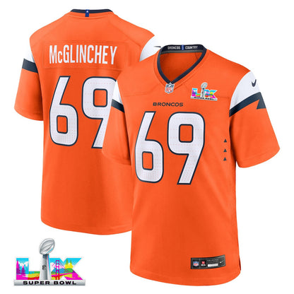 Mike McGlinchey 69 Denver Broncos 2026 Super Bowl LX - Orange Team Game Jersey
