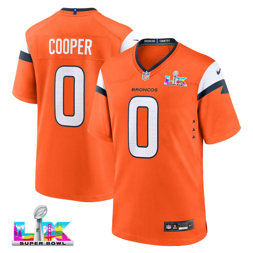 Jonathon Cooper 0 Denver Broncos 2026 Super Bowl LX - Orange Team Game Jersey