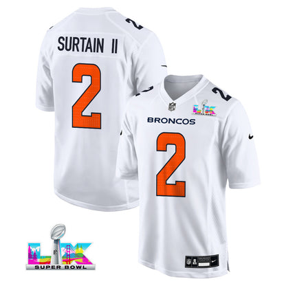 Pat Surtain II 2 Denver Broncos 2026 Super Bowl LX - White Tundra Fashion Game Jersey