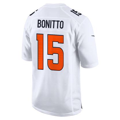 Nik Bonitto 15 Denver Broncos 2026 Super Bowl LX - White Tundra Fashion Game Jersey