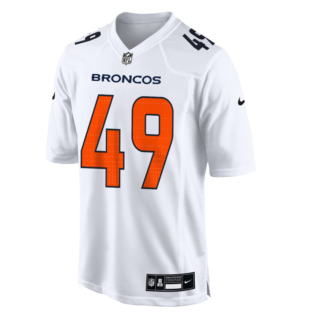 Alex Singleton 49 Denver Broncos 2026 Super Bowl LX - White Tundra Fashion Game Jersey