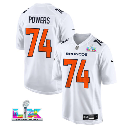 Ben Powers 74 Denver Broncos 2026 Super Bowl LX - White Tundra Fashion Game Jersey