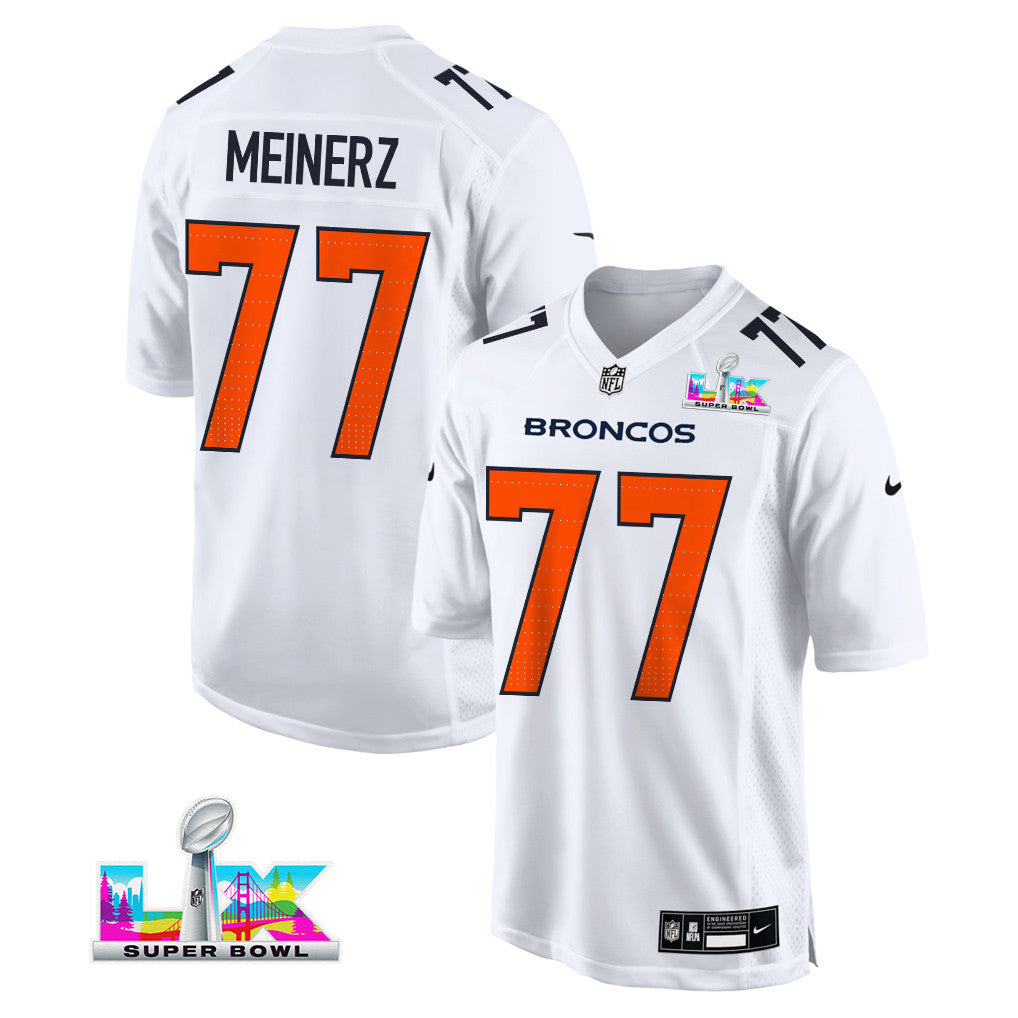 Quinn Meinerz 77 Denver Broncos 2026 Super Bowl LX - White Tundra Fashion Game Jersey