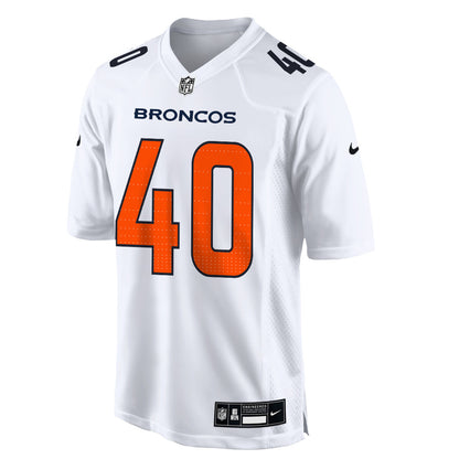 Justin Strnad 40 Denver Broncos 2026 Super Bowl LX - White Tundra Fashion Game Jersey