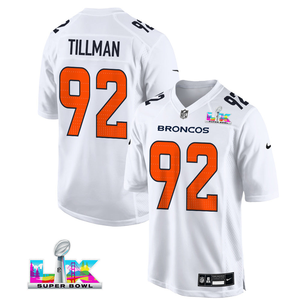 Dondrea Tillman 92 Denver Broncos 2026 Super Bowl LX - White Tundra Fashion Game Jersey