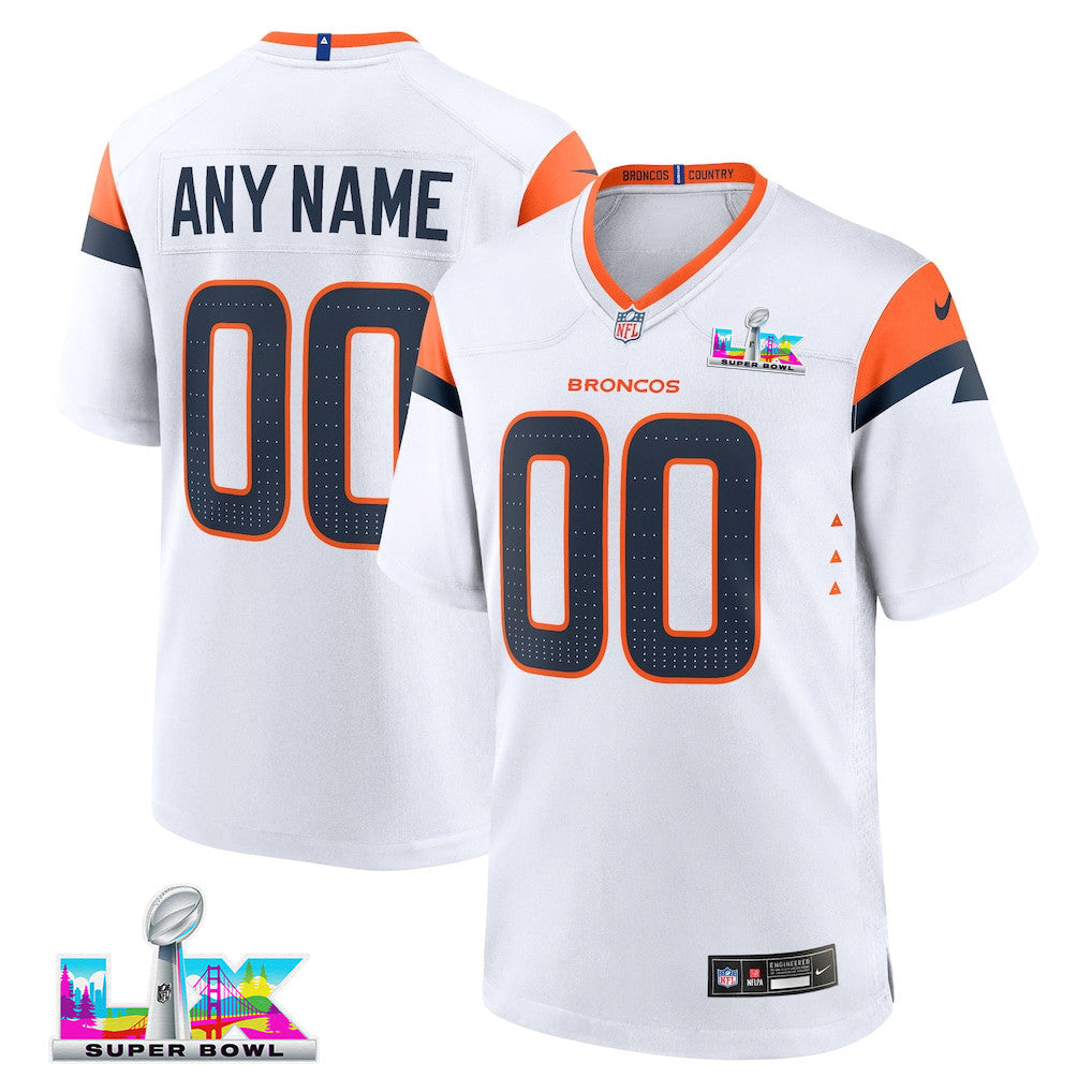 Denver Broncos 2026 Super Bowl LX - Custom White Mile High Collection Custom Game Jersey