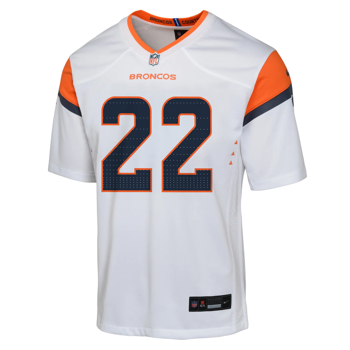 Brandon Jones 22 Denver Broncos YOUTH 2026 Super Bowl LX - White Road Team Jersey