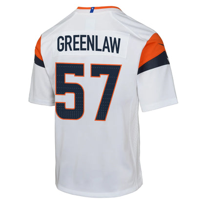 Dre Greenlaw 57 Denver Broncos YOUTH 2026 Super Bowl LX - White Road Team Jersey