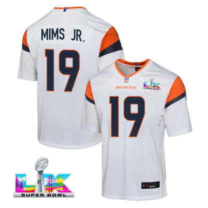 Marvin Mims Jr. 19 Denver Broncos YOUTH 2026 Super Bowl LX - White Road Team Jersey