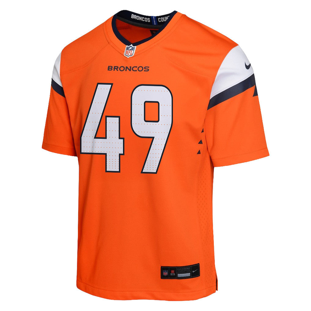 Alex Singleton 49 Denver Broncos YOUTH - 2026 Super Bowl LX Orange Game Team Jersey