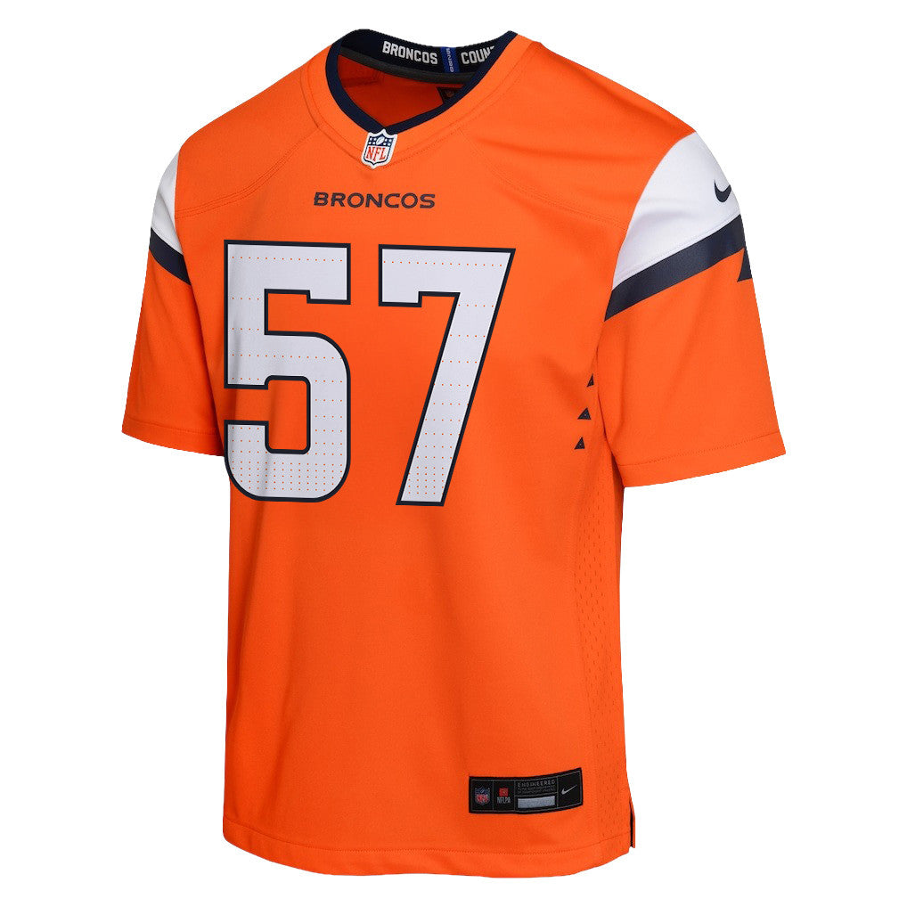 Dre Greenlaw 57 Denver Broncos YOUTH - 2026 Super Bowl LX Orange Game Team Jersey
