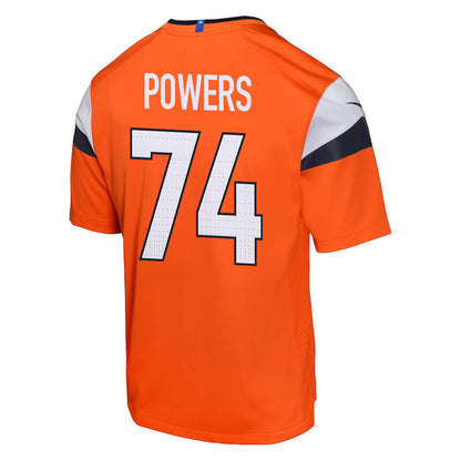 Ben Powers 74 Denver Broncos YOUTH - 2026 Super Bowl LX Orange Game Team Jersey