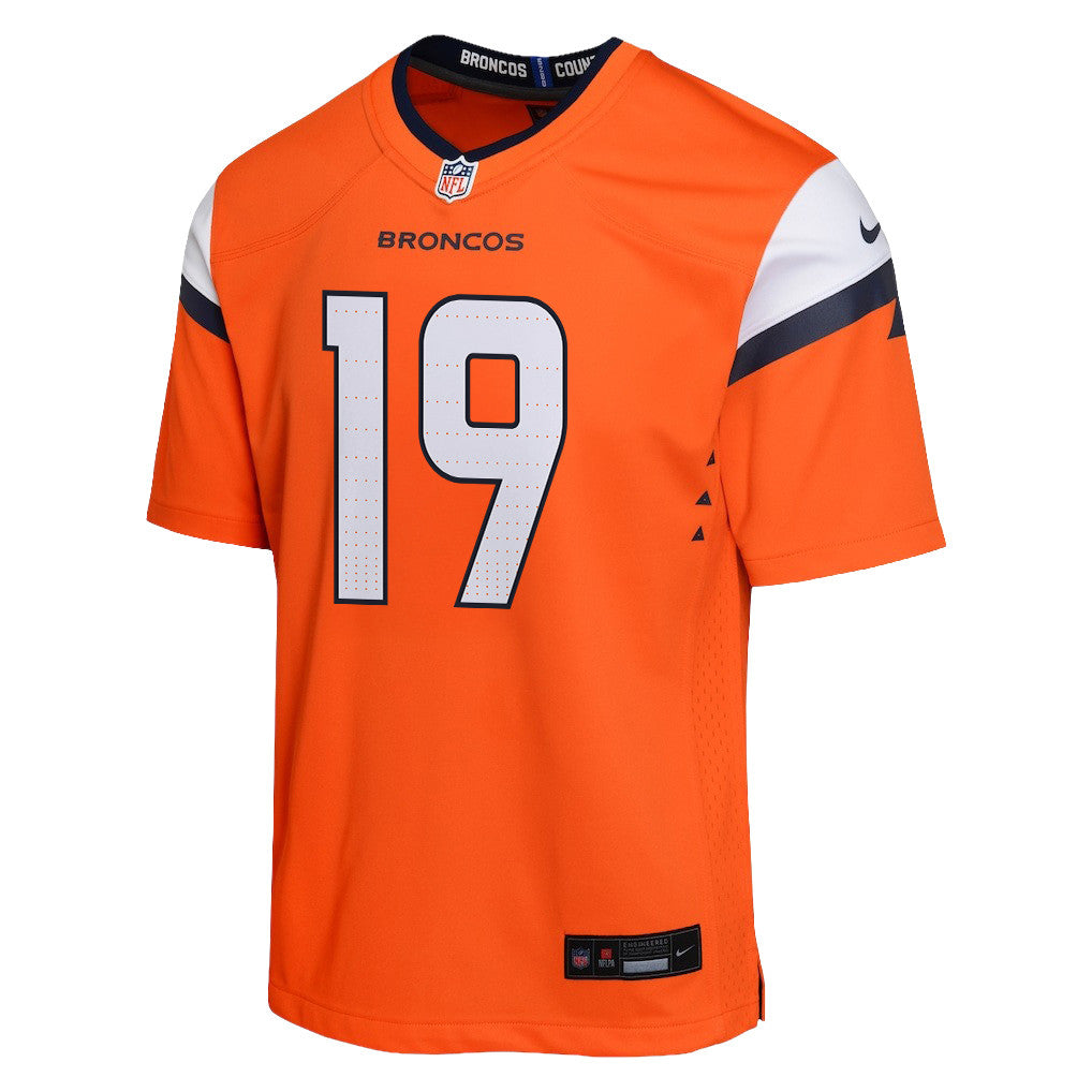 Marvin Mims Jr. 19 Denver Broncos YOUTH - 2026 Super Bowl LX Orange Game Team Jersey