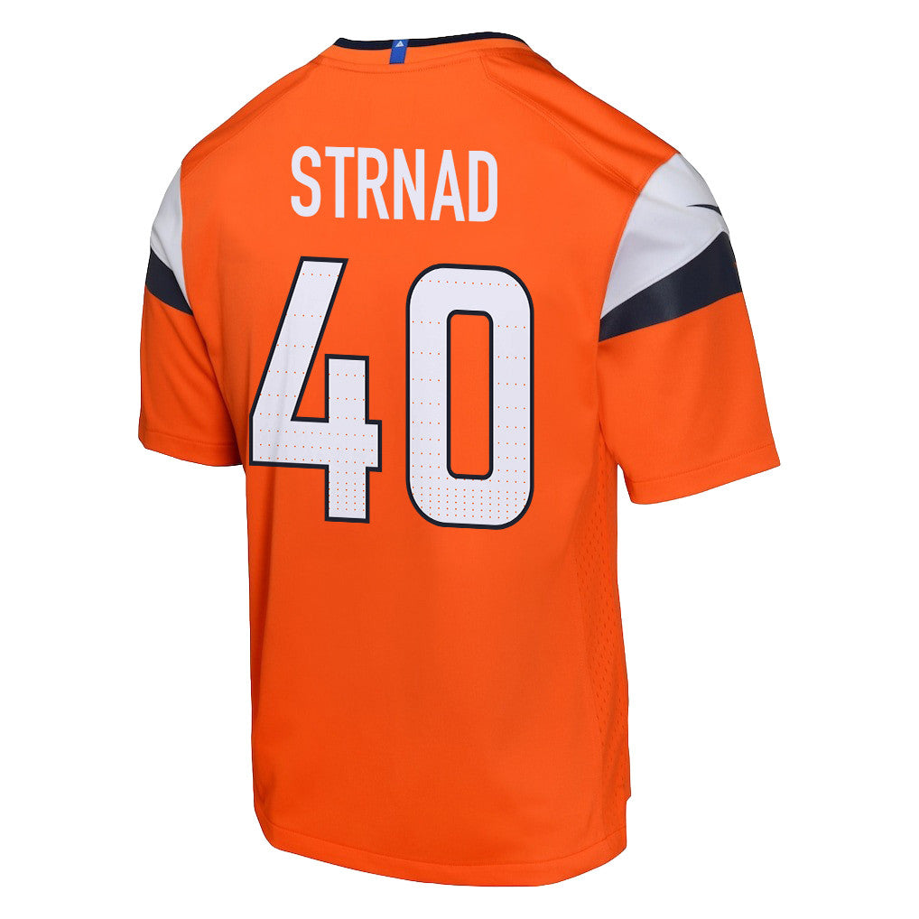 Justin Strnad 40 Denver Broncos YOUTH - 2026 Super Bowl LX Orange Game Team Jersey