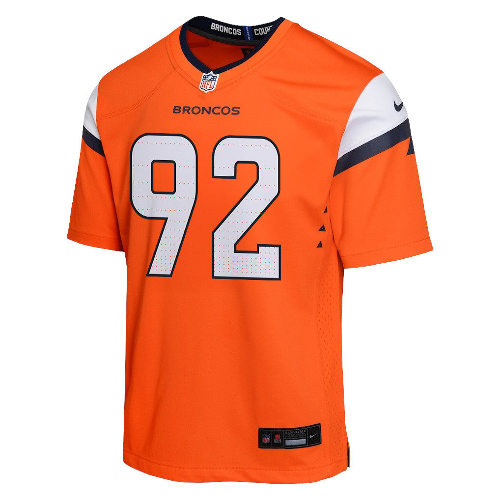 Dondrea Tillman 92 Denver Broncos YOUTH - 2026 Super Bowl LX Orange Game Team Jersey