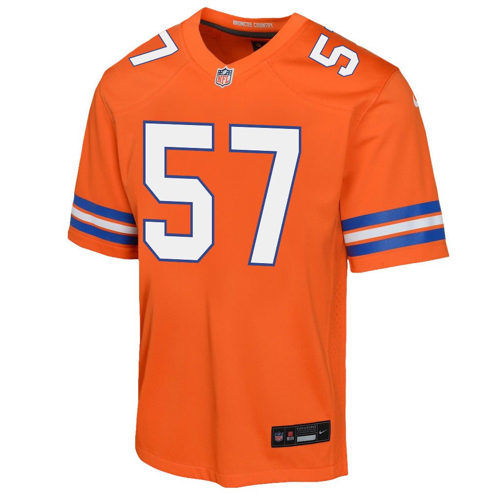 Dre Greenlaw 57 Denver Broncos YOUTH 2026 Super Bowl LX - Orange Game Jersey