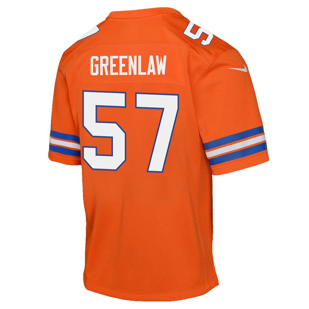Dre Greenlaw 57 Denver Broncos YOUTH 2026 Super Bowl LX - Orange Game Jersey