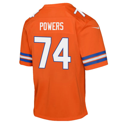 Ben Powers 74 Denver Broncos YOUTH 2026 Super Bowl LX - Orange Game Jersey