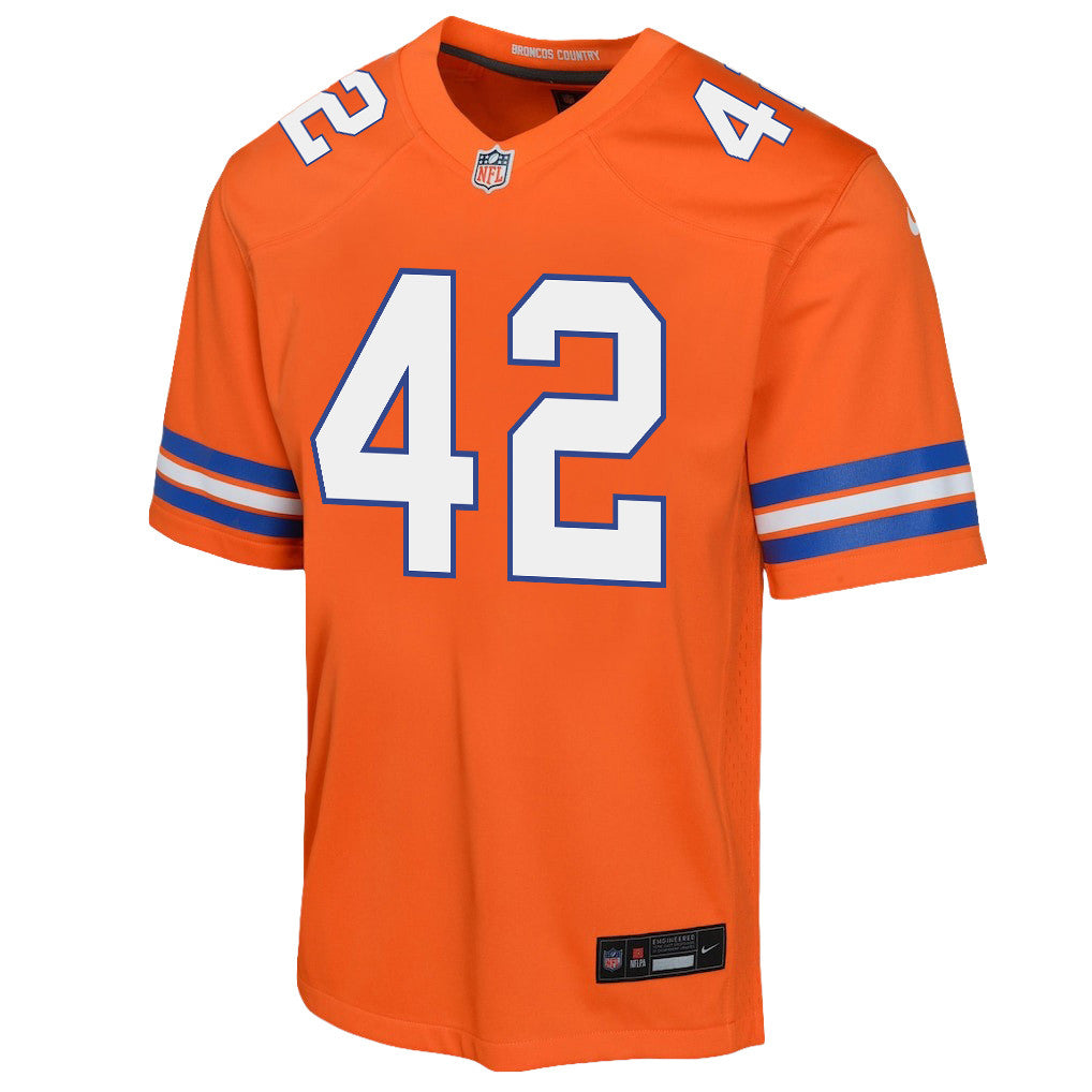 Justin Strnad 42 Denver Broncos YOUTH 2026 Super Bowl LX - Orange Game Jersey
