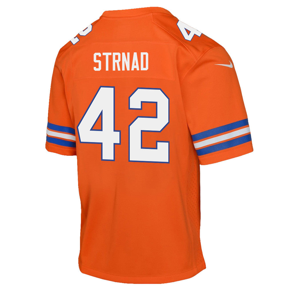 Justin Strnad 42 Denver Broncos YOUTH 2026 Super Bowl LX - Orange Game Jersey