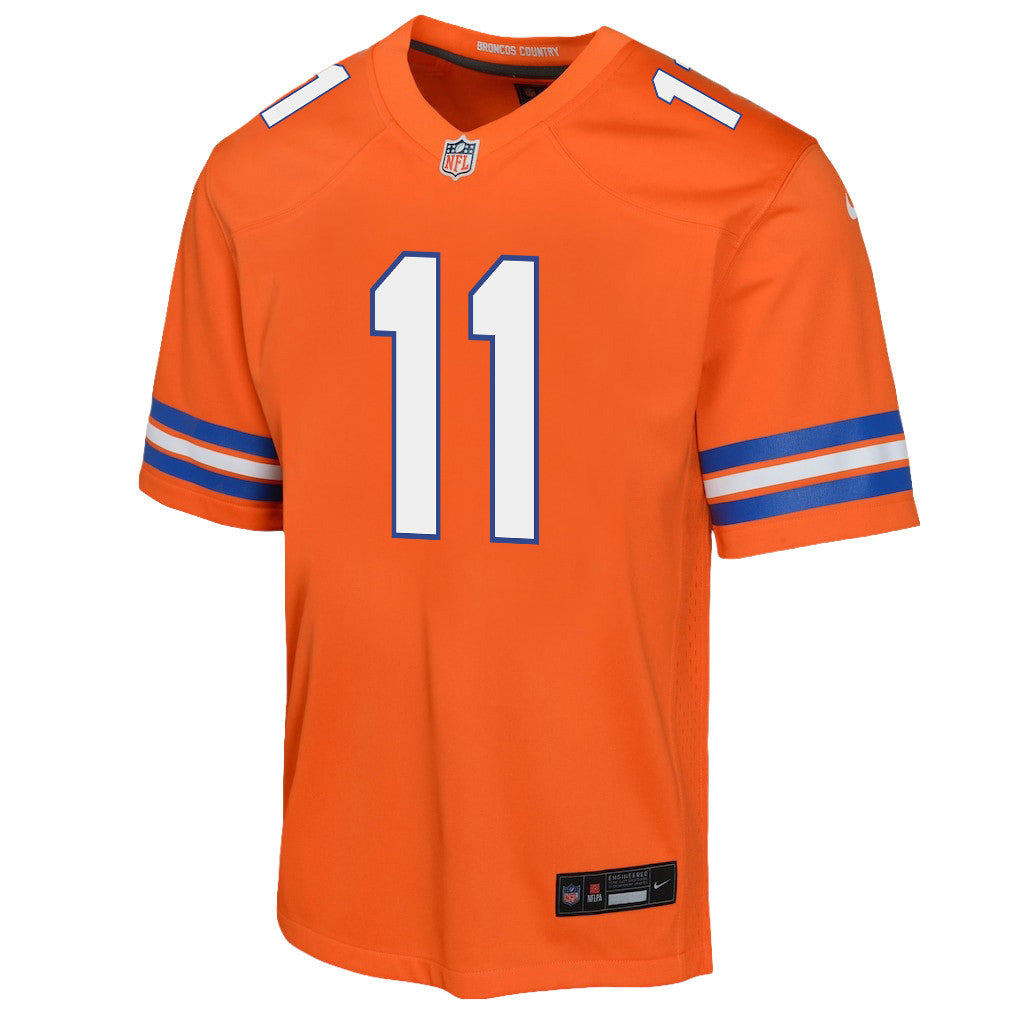 Troy Franklin 11 Denver Broncos YOUTH 2026 Super Bowl LX - Orange Game Jersey