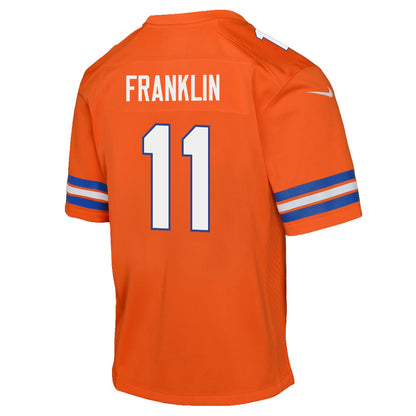 Troy Franklin 11 Denver Broncos YOUTH 2026 Super Bowl LX - Orange Game Jersey