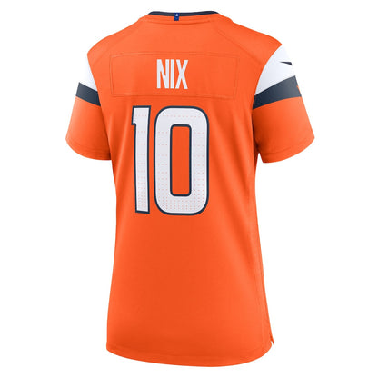 Bo Nix 10 Women's Denver Broncos 2026 Super Bowl LX - Orange Game Jersey