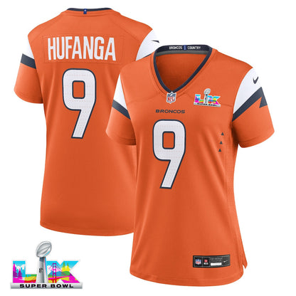 Talanoa Hufanga 9 Women's Denver Broncos 2026 Super Bowl LX - Orange Game Jersey