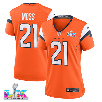 Riley Moss 21 Women's Denver Broncos 2026 Super Bowl LX - Orange Game Jersey