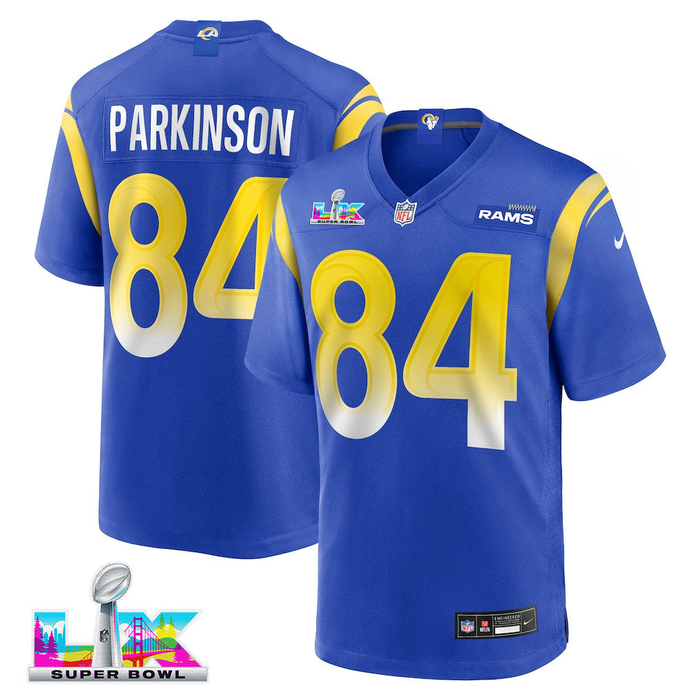 Colby Parkinson 84 Los Angeles Rams 2026 Super Bowl LX - Royal Game Player Jersey