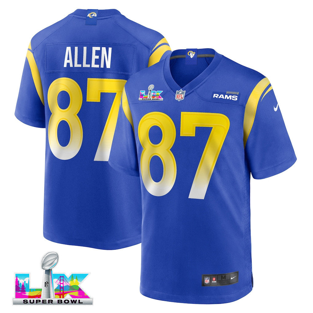 Tyler Davis 90 Los Angeles Rams 2026 Super Bowl LX - Royal Game Player Jersey