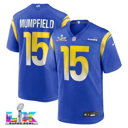 Konata Mumpfield 15 Los Angeles Rams 2026 Super Bowl LX - Royal Game Player Jersey