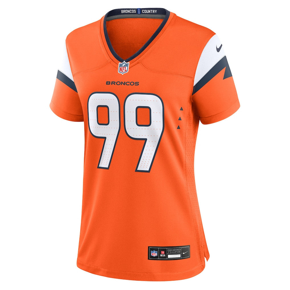 Zach Allen 99 Women's Denver Broncos 2026 Super Bowl LX - Orange Game Jersey