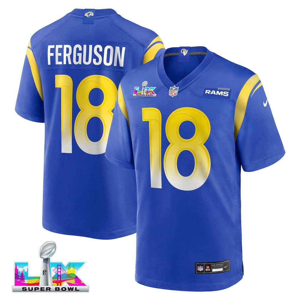 Terrance Ferguson 18 Los Angeles Rams 2026 Super Bowl LX - Royal Game Player Jersey
