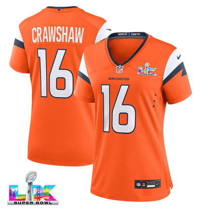 Jeremy Crawshaw 16 Women's Denver Broncos 2026 Super Bowl LX - Orange Game Jersey