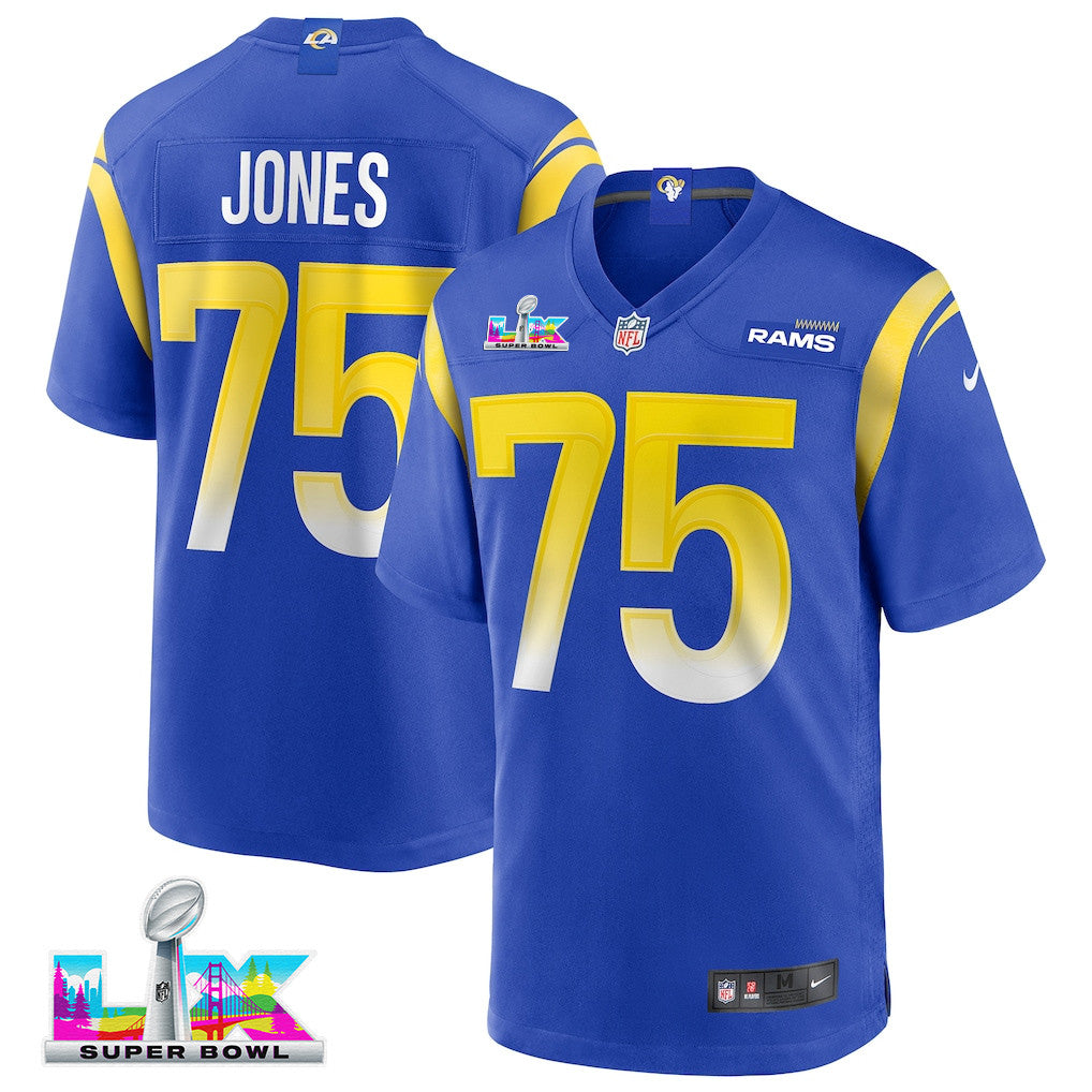 Deacon Jones 75 Los Angeles Rams 2026 Super Bowl LX - Royal Game Player Jersey