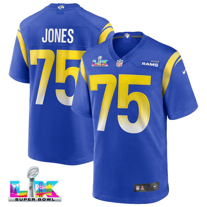 Deacon Jones 75 Los Angeles Rams 2026 Super Bowl LX - Royal Game Player Jersey