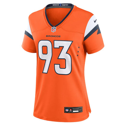 D.J. Jones 93 Women's Denver Broncos 2026 Super Bowl LX - Orange Game Jersey