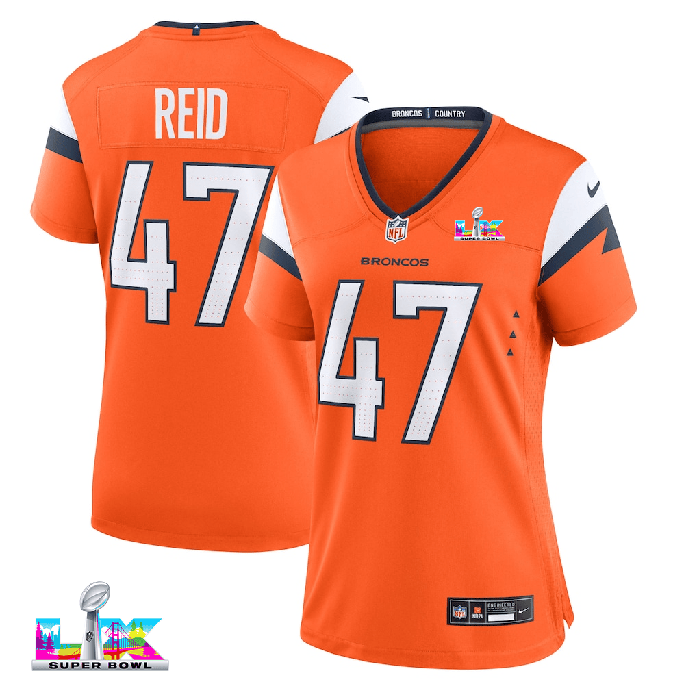 Karene Reid 47 Women's Denver Broncos 2026 Super Bowl LX - Orange Game Jersey