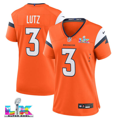 Wil Lutz 3 Women's Denver Broncos 2026 Super Bowl LX - Orange Game Jersey