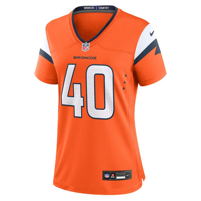 Justin Strnad 40 Women's Denver Broncos 2026 Super Bowl LX - Orange Game Jersey