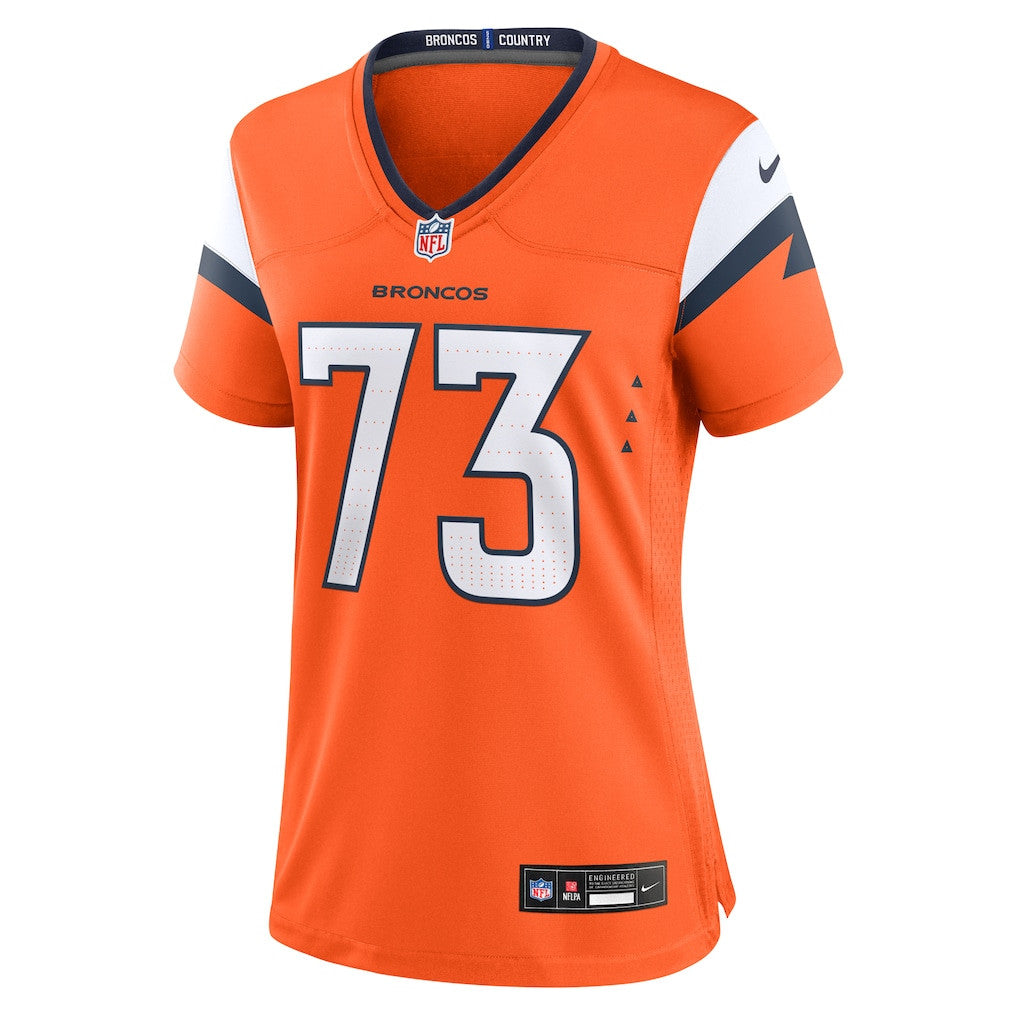 Frank Crum 73 Women's Denver Broncos 2026 Super Bowl LX - Orange Game Jersey