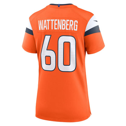 Luke Wattenberg 60 Women's Denver Broncos 2026 Super Bowl LX - Orange Game Jersey