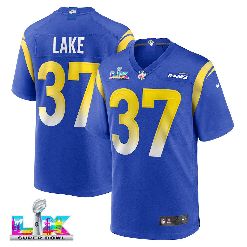 Quentin Lake 37 Los Angeles Rams 2026 Super Bowl LX - Royal Game Player Jersey