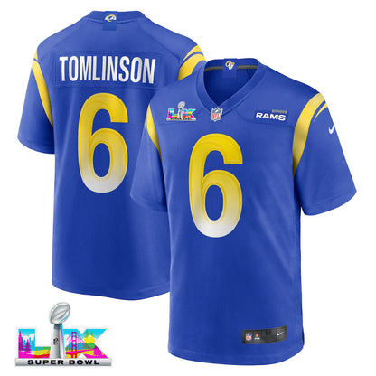 Tre'Vius Hodges-Tomlinson 6 Los Angeles Rams 2026 Super Bowl LX - Royal Game Player Jersey