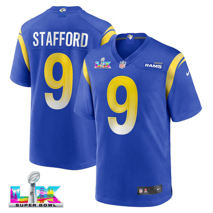 Matthew Stafford 9 Los Angeles Rams 2026 Super Bowl LX - Royal Game Player Jersey