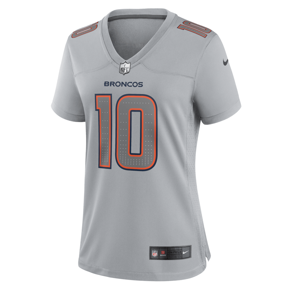 Bo Nix 10 Women's Denver Broncos 2026 Super Bowl LX - Gray Fashion Atmosphere Jersey